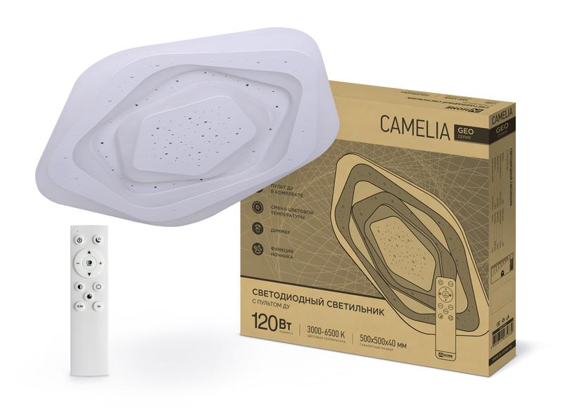 Рекомендуем купить Светильник светодиодный GEO CAMELIA 120Вт 230В 3000-6500К 8400лм 500х40мм с пультом ДУ IN HOME 4690612035796
