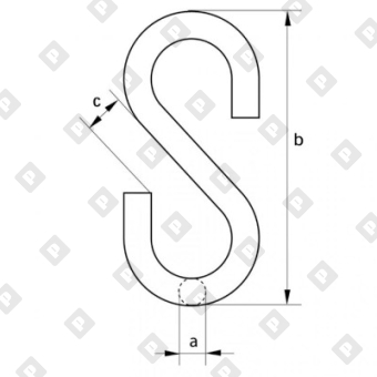 Крючок S-образный 7 мм, оц. сталь - №2