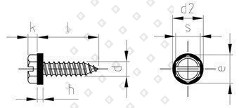 DIN 7976 A2 C 4,8X19 SZ, polyamide-washer 10 мм - №4