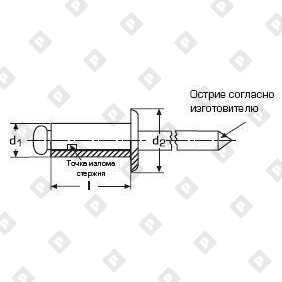 Заклепка вытяжная открытая 5x16 со стандартным бортом, алюминий / сталь - №2