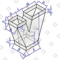 Тройник прямоугольного сечения штаны 0 - №1