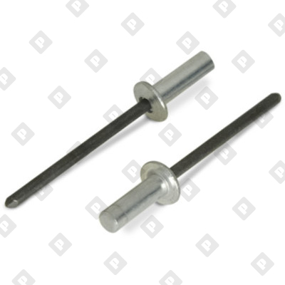 Заклепка вытяжная закрытая 6,4x12,5 со стандартным бортом, алюминий / фосфат. сталь - №1