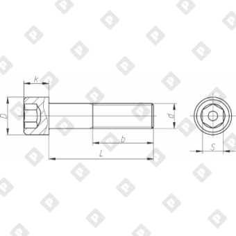 Винт DIN 912 М8x50/50 с полной резьбой и цилиндрической головкой с внутренним шестигранником, кл. пр. 8.8, оц. сталь - №2