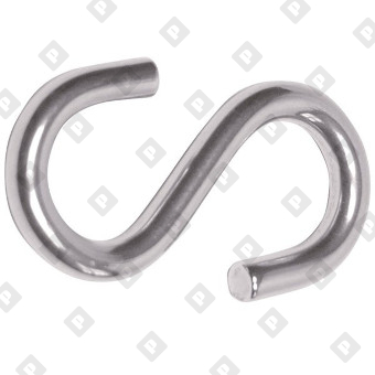 Крючок S-образный 6мм симметричный ART 814070, нерж.сталь А2 - №1