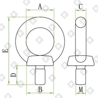 Рым-болт DIN 580 M8, оц. сталь - №2