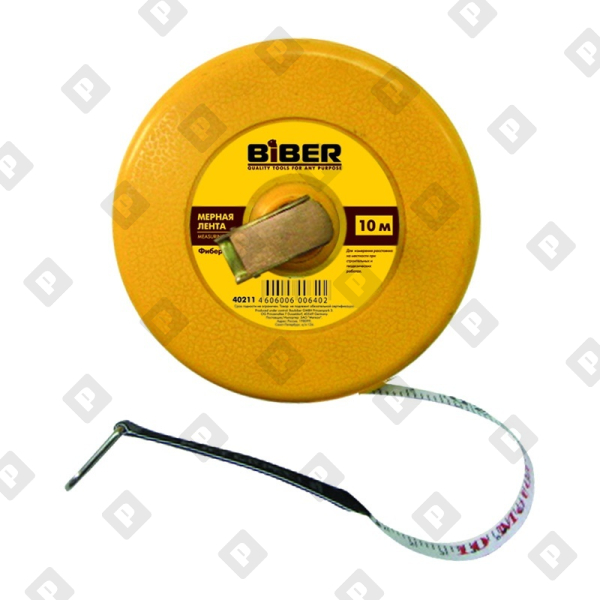 Мерная лента Biber 40211 фиберглассовая 10 м - №1