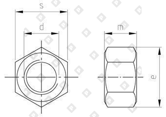 Гайка DIN 934 М24 шестигранная, нерж. сталь А2-70 - №4