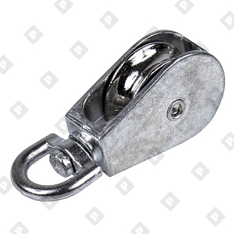 Блок одинарный 3/4" (20 мм) с вертл. и металлическим диском, оц. сталь - №3