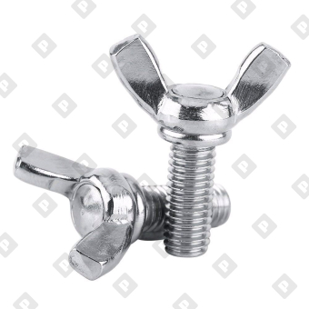 Винт DIN 316 M4x12 барашковый с прямыми лепестками американской формы, кл. пр. 4.8, оц. сталь - №1