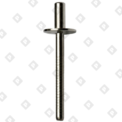 Заклепка вытяжная закрытая 4x12 с увеличенным бортом Ø 12 мм, нерж. сталь A2 / нерж. сталь A2 - №1