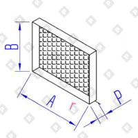 Заглушка прямоугольного сечения с сеткой - №1