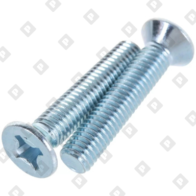 Винт DIN 965 М6x80 с потайной головкой и крестообразным шлицем PH, кл. пр. 4.8, оц. сталь - №1