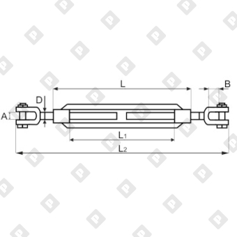 Талреп грузовой открытый с контргайками 1/2" x 6" вилка-вилка 1 т, оц. сталь - №2