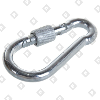 Карабин пожарный с фиксатором DIN 5299D 12x140, оц. сталь - №1