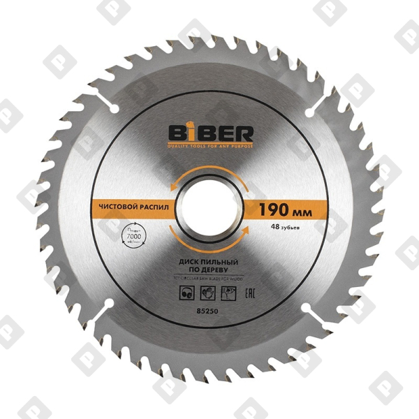 Диск пильный Biber 85250 190х30-20-16 z48, чистый рез - №1