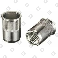 Заклепка М8x15.5 с внутренней резьбой, насечками и уменьшенным бортом, нерж. сталь A2 - №1